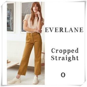Everlane Cropped Straight Pants In Golden Mustard Size 0